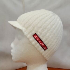 NEW - MEN'S QUICKSILVER IVORY BEANIE WITH VISOR